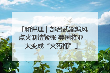 和评理｜部署武器煽风点火制造紧张 美国将亚太变成“火药桶”