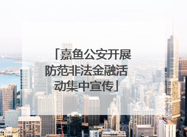 嘉鱼公安开展防范非法金融活动集中宣传