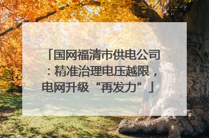 国网福清市供电公司：精准治理电压越限，电网升级“再发力”