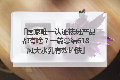 国家唯一认证祛斑产品都有啥？一篇总结618风大水乳有效护肤
