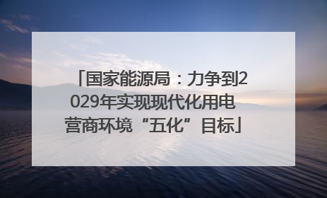 国家能源局：力争到2029年实现现代化用电营商环境“五化”目标