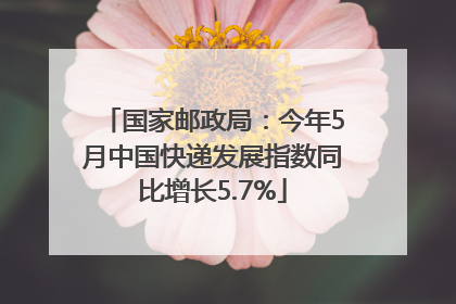 国家邮政局：今年5月中国快递发展指数同比增长5.7%