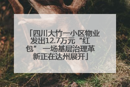 四川大竹一小区物业发出12.7万元“红包” 一场基层治理革新正在达州展开