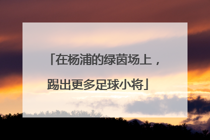 在杨浦的绿茵场上，踢出更多足球小将