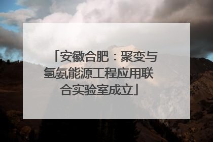安徽合肥：聚变与氢氨能源工程应用联合实验室成立