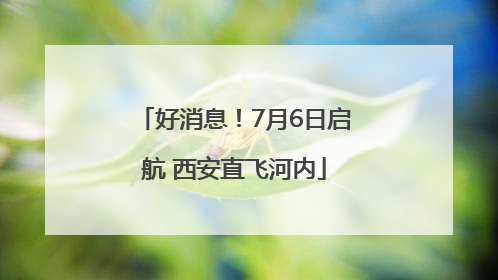 好消息！7月6日启航 西安直飞河内