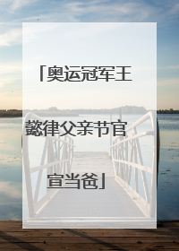 奥运冠军王懿律父亲节官宣当爸