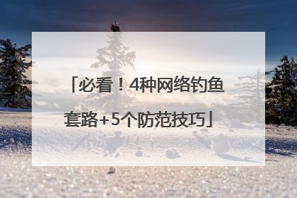 必看！4种网络钓鱼套路+5个防范技巧