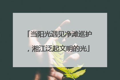 当阳光遇见净滩巡护，湘江泛起文明的光