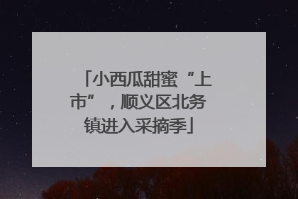 小西瓜甜蜜“上市”，顺义区北务镇进入采摘季