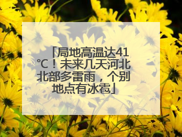 局地高温达41℃！未来几天河北北部多雷雨，个别地点有冰雹
