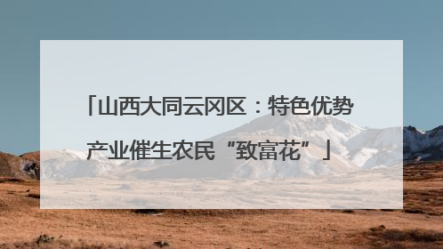 山西大同云冈区：特色优势产业催生农民“致富花”