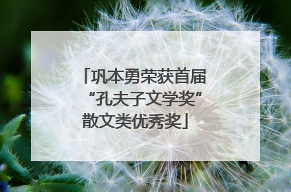 巩本勇荣获首届“孔夫子文学奖”散文类优秀奖