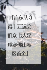 广东队夺得十五运会群众七人足球赛佛山赛区首金