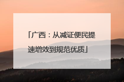 广西：从减证便民提速增效到规范优质