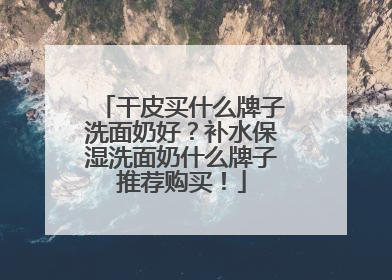干皮买什么牌子洗面奶好？补水保湿洗面奶什么牌子推荐购买！