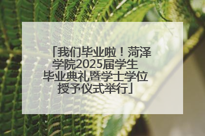 我们毕业啦！菏泽学院2025届学生毕业典礼暨学士学位授予仪式举行