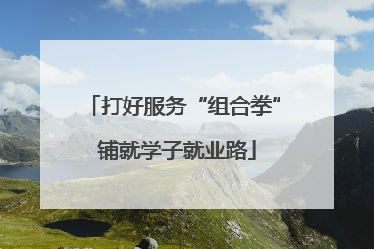 打好服务“组合拳” 铺就学子就业路