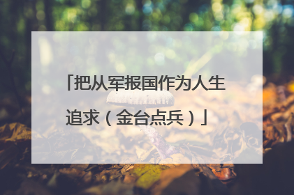 把从军报国作为人生追求（金台点兵）