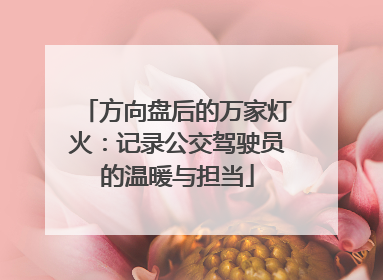 方向盘后的万家灯火：记录公交驾驶员的温暖与担当
