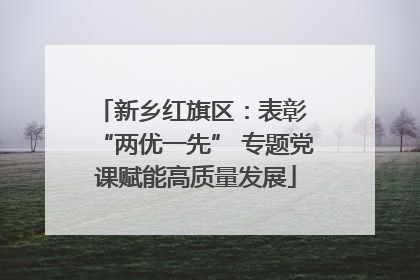 新乡红旗区：表彰 “两优一先” 专题党课赋能高质量发展