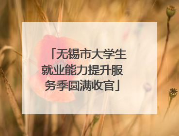 无锡市大学生就业能力提升服务季圆满收官