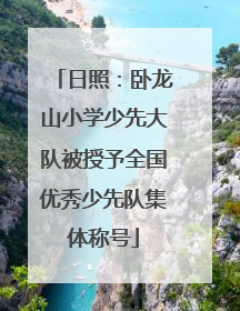 日照：卧龙山小学少先大队被授予全国优秀少先队集体称号