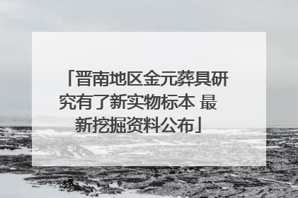 晋南地区金元葬具研究有了新实物标本 最新挖掘资料公布