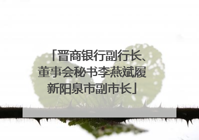 晋商银行副行长、董事会秘书李燕斌履新阳泉市副市长