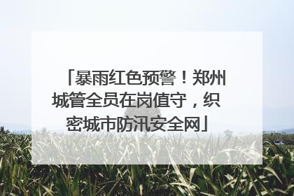 暴雨红色预警！郑州城管全员在岗值守，织密城市防汛安全网