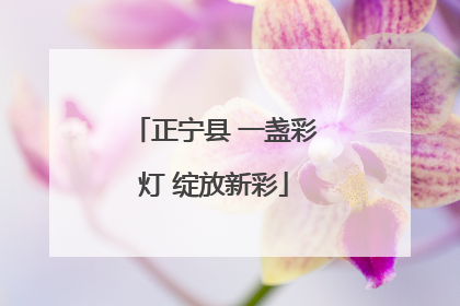 正宁县 一盏彩灯 绽放新彩