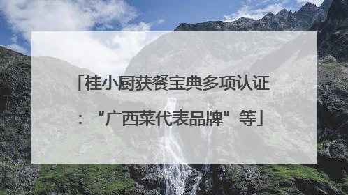 桂小厨获餐宝典多项认证：“广西菜代表品牌”等