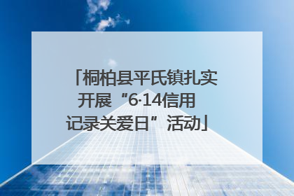 桐柏县平氏镇扎实开展“6·14信用记录关爱日”活动