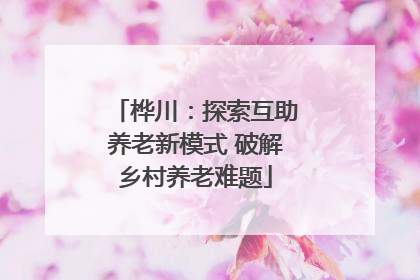 桦川：探索互助养老新模式 破解乡村养老难题