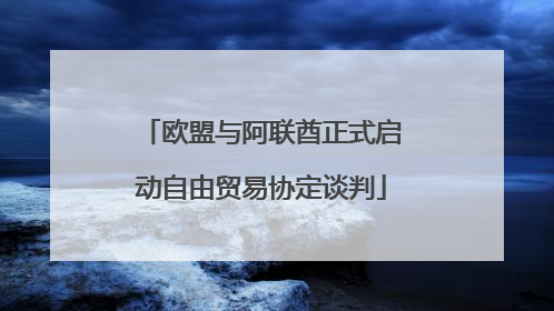 欧盟与阿联酋正式启动自由贸易协定谈判