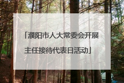 濮阳市人大常委会开展主任接待代表日活动