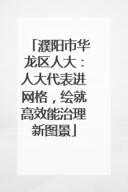 濮阳市华龙区人大：人大代表进网格，绘就高效能治理新图景