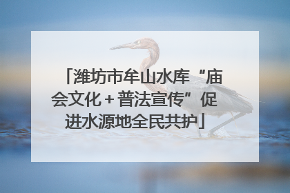 潍坊市牟山水库“庙会文化＋普法宣传”促进水源地全民共护