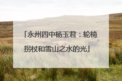 永州四中杨玉君：轮椅拐杖和雪山之水的光