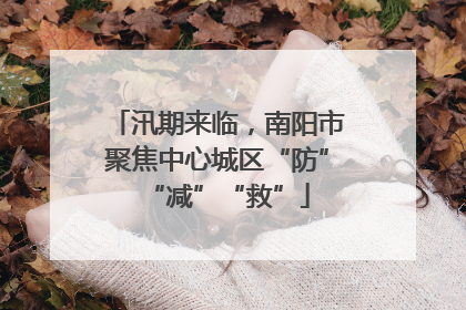 汛期来临，南阳市聚焦中心城区“防”“减”“救”