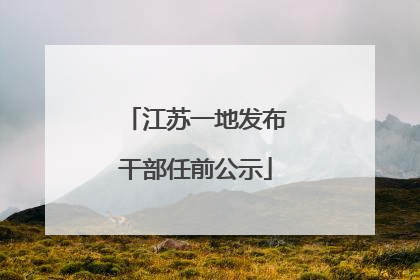 江苏一地发布干部任前公示