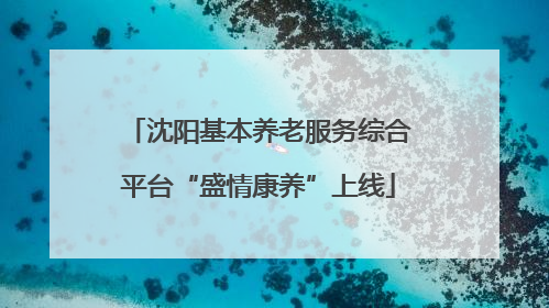 沈阳基本养老服务综合平台“盛情康养”上线