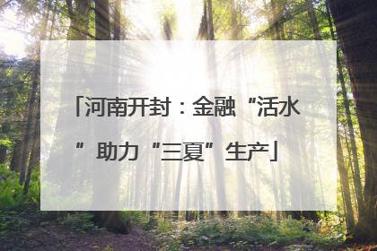 河南开封：金融“活水”助力“三夏”生产