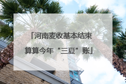 河南麦收基本结束 算算今年“三夏”账