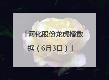 河化股份龙虎榜数据（6月3日）
