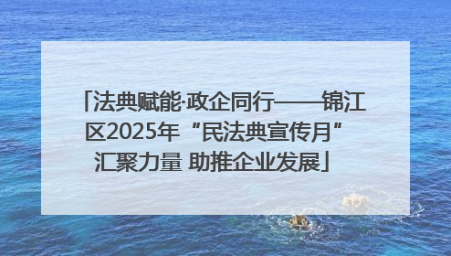 法典赋能·政企同行——锦江区2025年“民法典宣传月”汇聚力量 助推企业发展