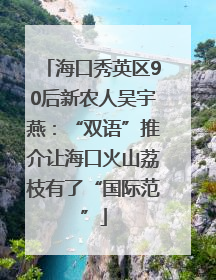 海口秀英区90后新农人吴宇燕：“双语”推介让海口火山荔枝有了“国际范”