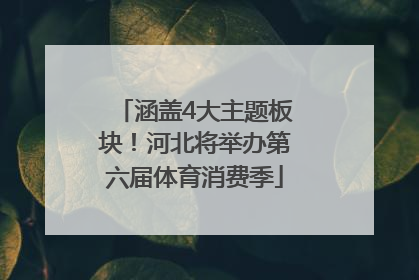 涵盖4大主题板块！河北将举办第六届体育消费季