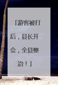 游客被打后，县长开会，全县整治！