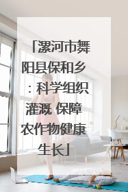 漯河市舞阳县保和乡：科学组织灌溉 保障农作物健康生长